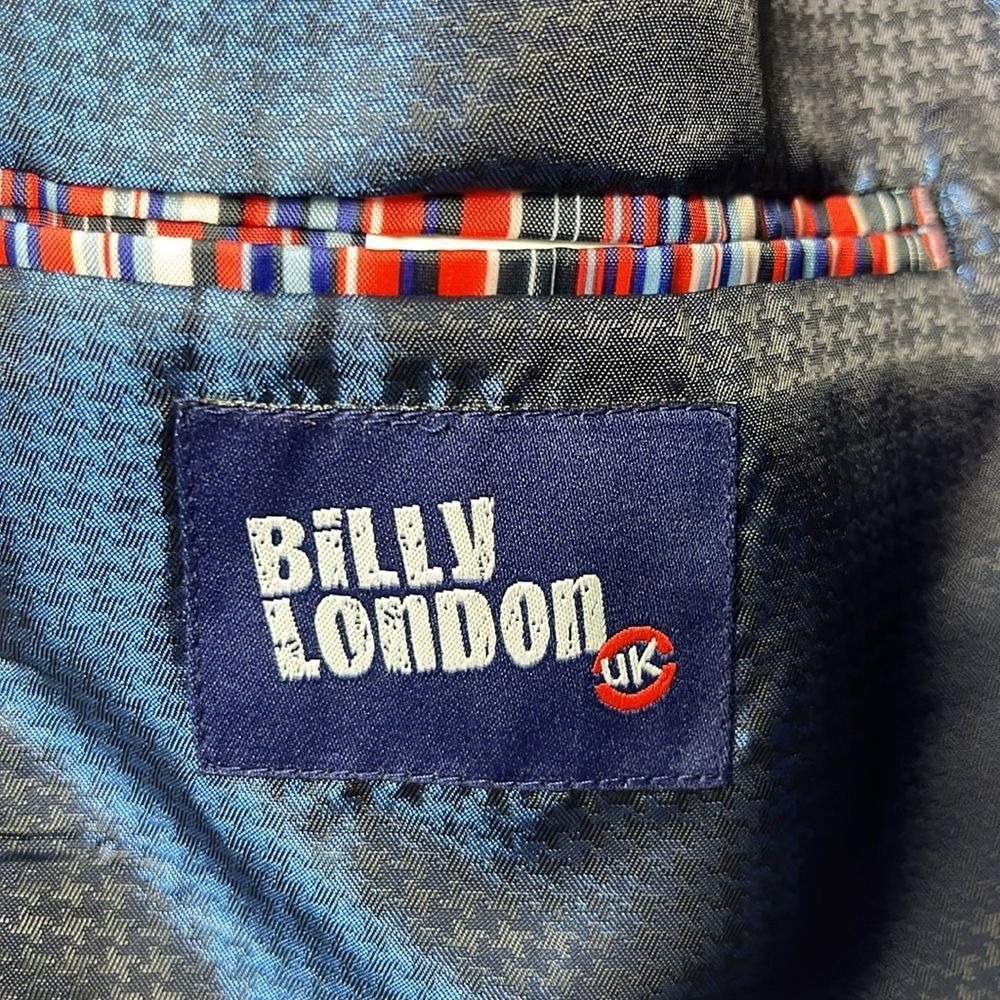Billy London UK Mens 2 Button Blazer Size 38L Gray Polyester Rayon - Picture 6 of 10